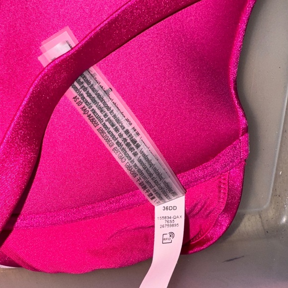 Victoria's Secret Magenta Bra with Glittering Silver Trim - Picture 6 of 8